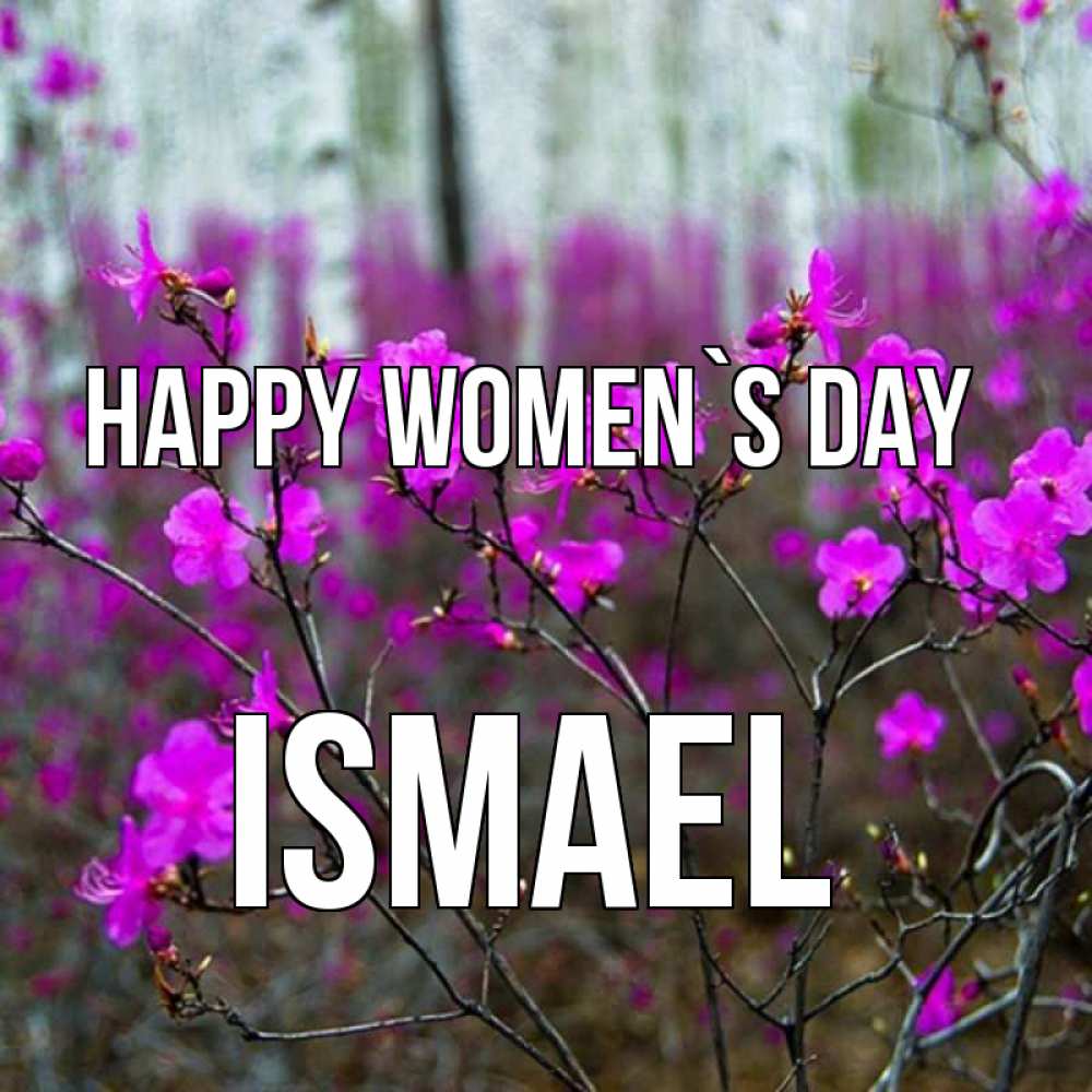Greetings card с именем, Ismael happy women`s day дикие цветы Greetings with text for free download 